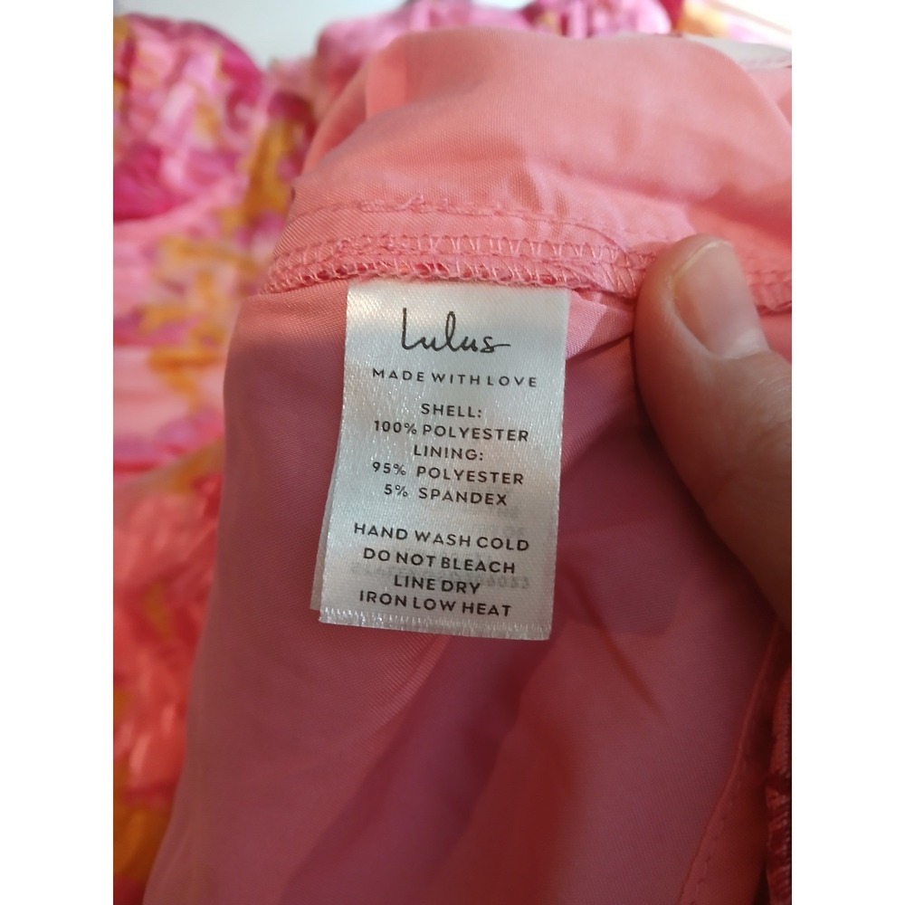 Lulus Corset Pink Floral Puff Mesh Sleeve Off Shoulder Mini Dress Milkmaid NWT - Picture 14 of 15